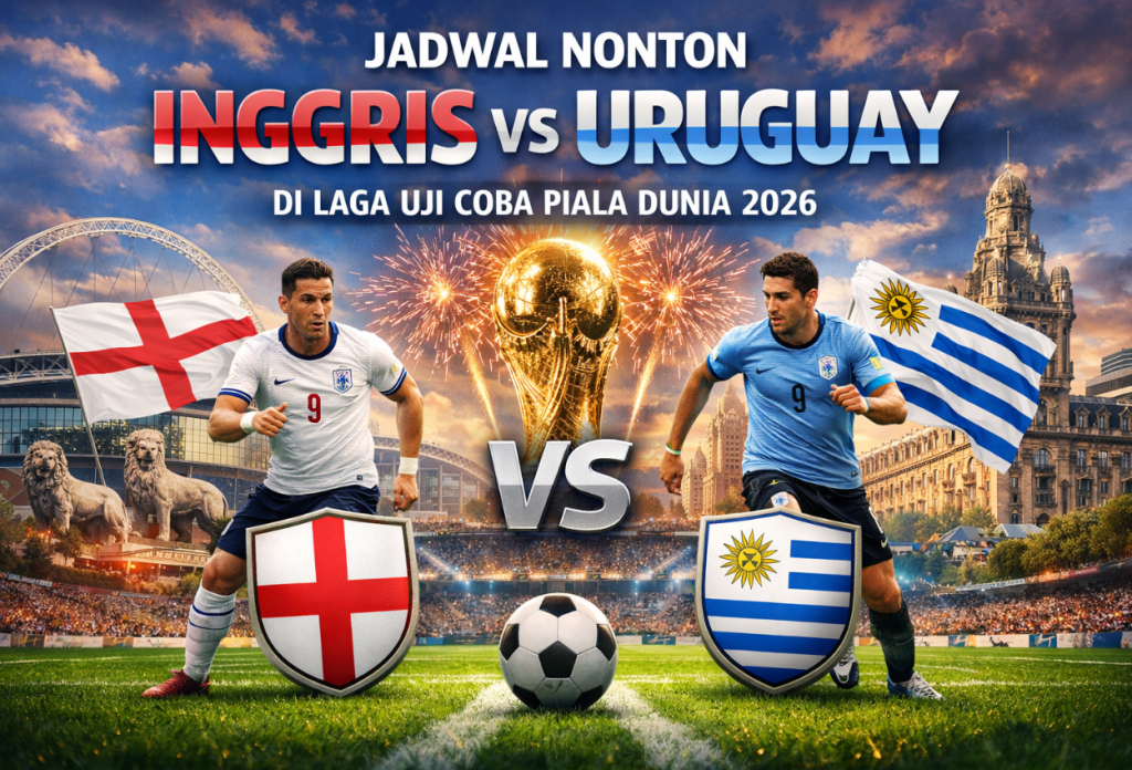 Jadwal dan Cara Nonton Inggris vs Uruguay di Laga Uji Coba Piala Dunia 2026